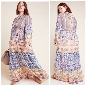 ANTHROPOLOGIE Bhanuni Jyoti Anastasia Maxi Dress Inventing Anna Sz 16W